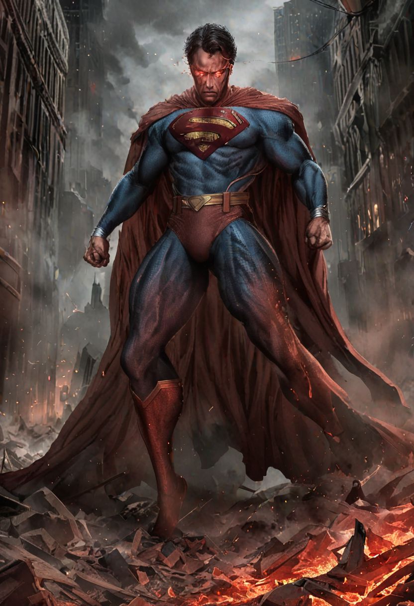 (best quality, masterpiece, colorful, dynamic angle, highest detailed) 
realistic portrait beautiful concept art of superman scene when he bleeding and turns into mutant, horror, created by gustave dore and greg rutkowski, high detailed, smooth draw, trending on artstation.
