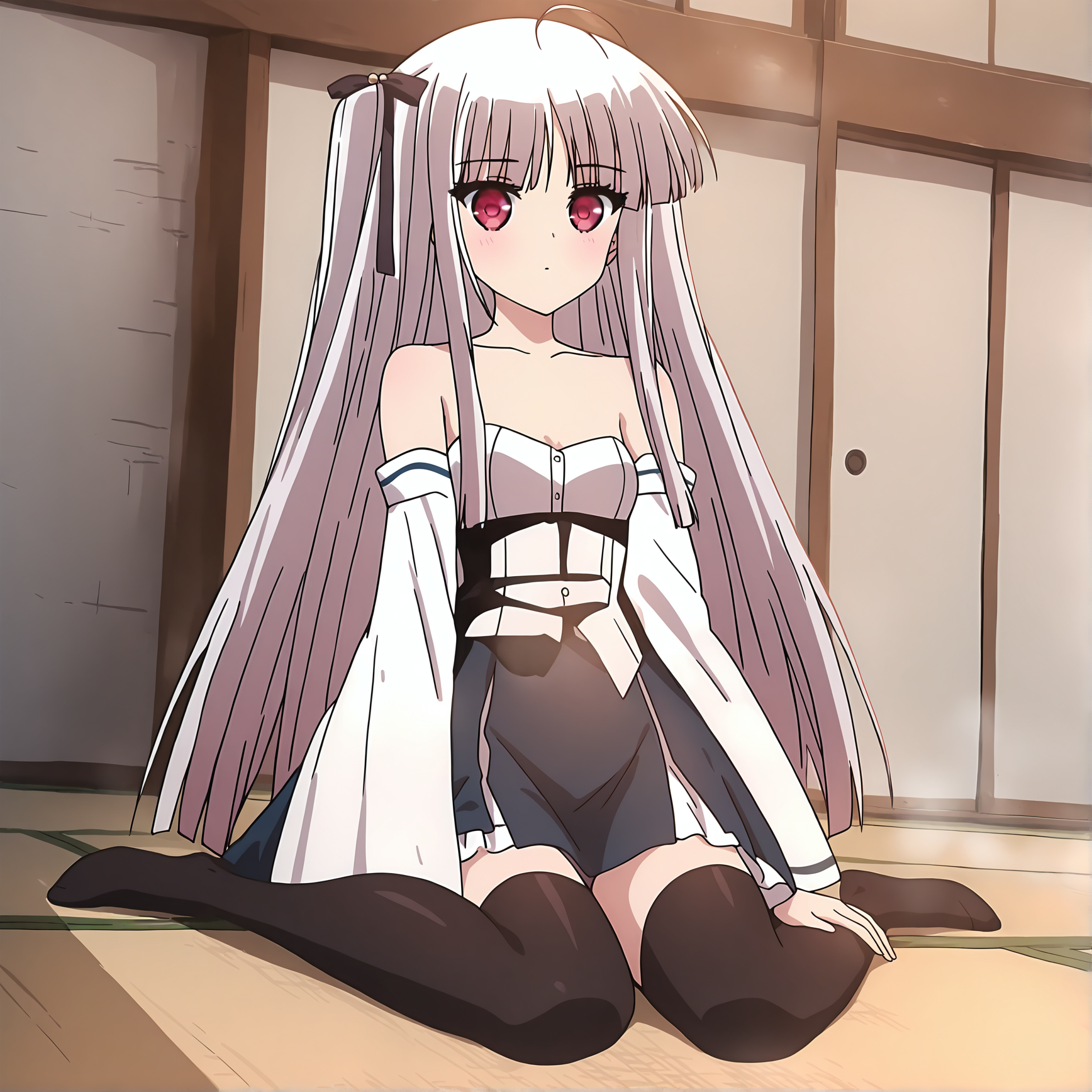 newest,absurdres,masterpiece,<lora:noobai_ep11_stabilizer_v0.138_fp16>,highres,yurie sigtuna,long hair,red eyes,full body,thighhighs,<lora:Yurie Sigtuna_1>,miko,