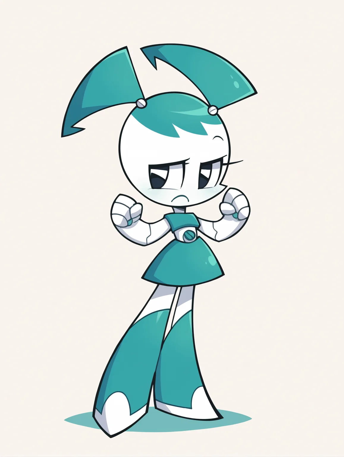 score_9, score_8_up, score_7_up, score_6_up, score_5_up, score_4_up, source_anime, BREAK
(1girl, solo:1.2), simple background, <lora:XJ-9:0.8> xj9,