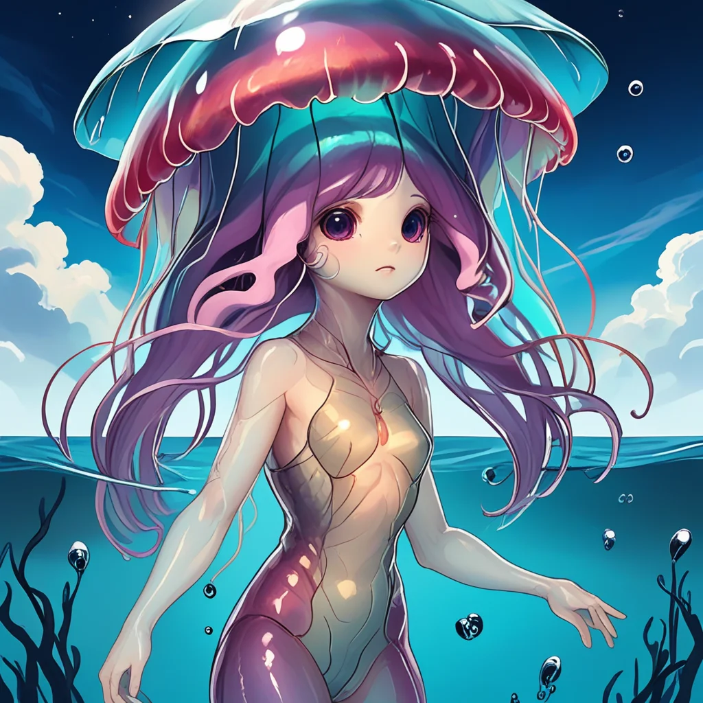 masterpiece,8k,16k,32k,absurd resolution,,high resolution,no pixels,beautiful detailed sky backround,Aquatic race,solo,1girl creature,jelly fish head, colored jelly substance body,cute,no humans,humanoid body,cute face,
<lora:Stellaris_Avatar_Portriats_XL8:0.6>