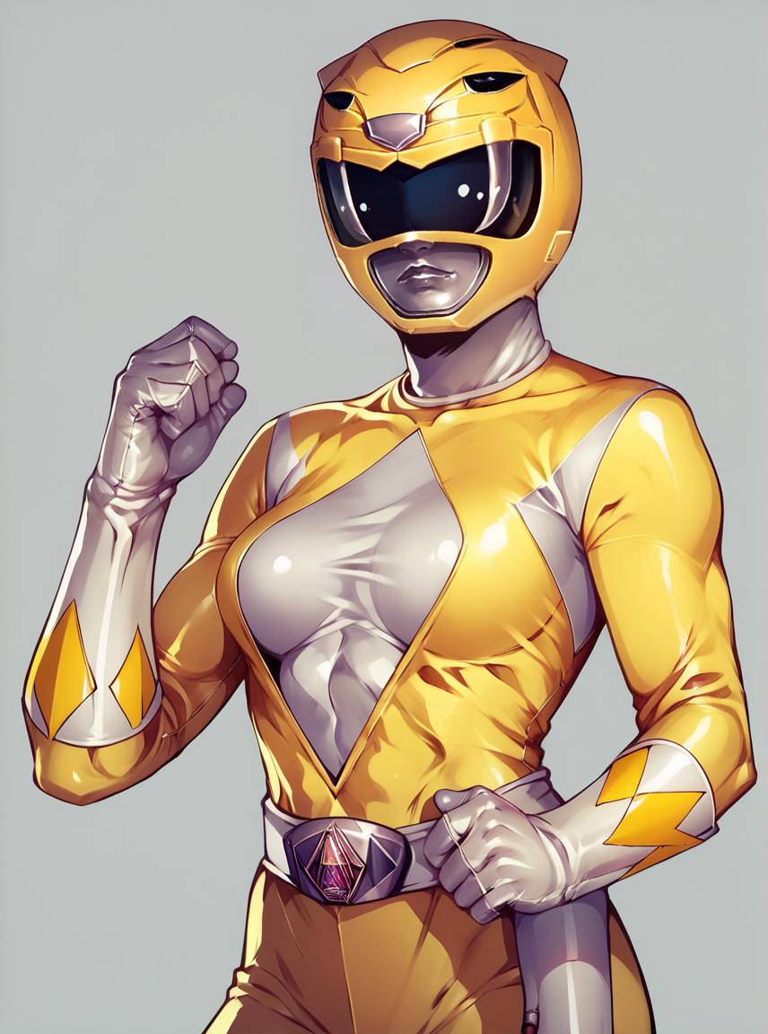 score_9, score_8_up, score_7_up, score_6_up, BREAK
yellow bodysuit, white gloves, yellow power ranger, yellow ranger helmet, 1girl, solo, medium breasts, tokusatsu, mighty morphin power rangers, simple background  <lora:Yellow_Ranger_MM:0.81>