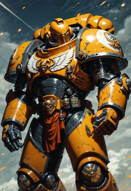 (score_9, score_8_up), score_7_up, <lora:PonyImperialF40k:0.8> ImperialF40k, wearing power armor, power fists