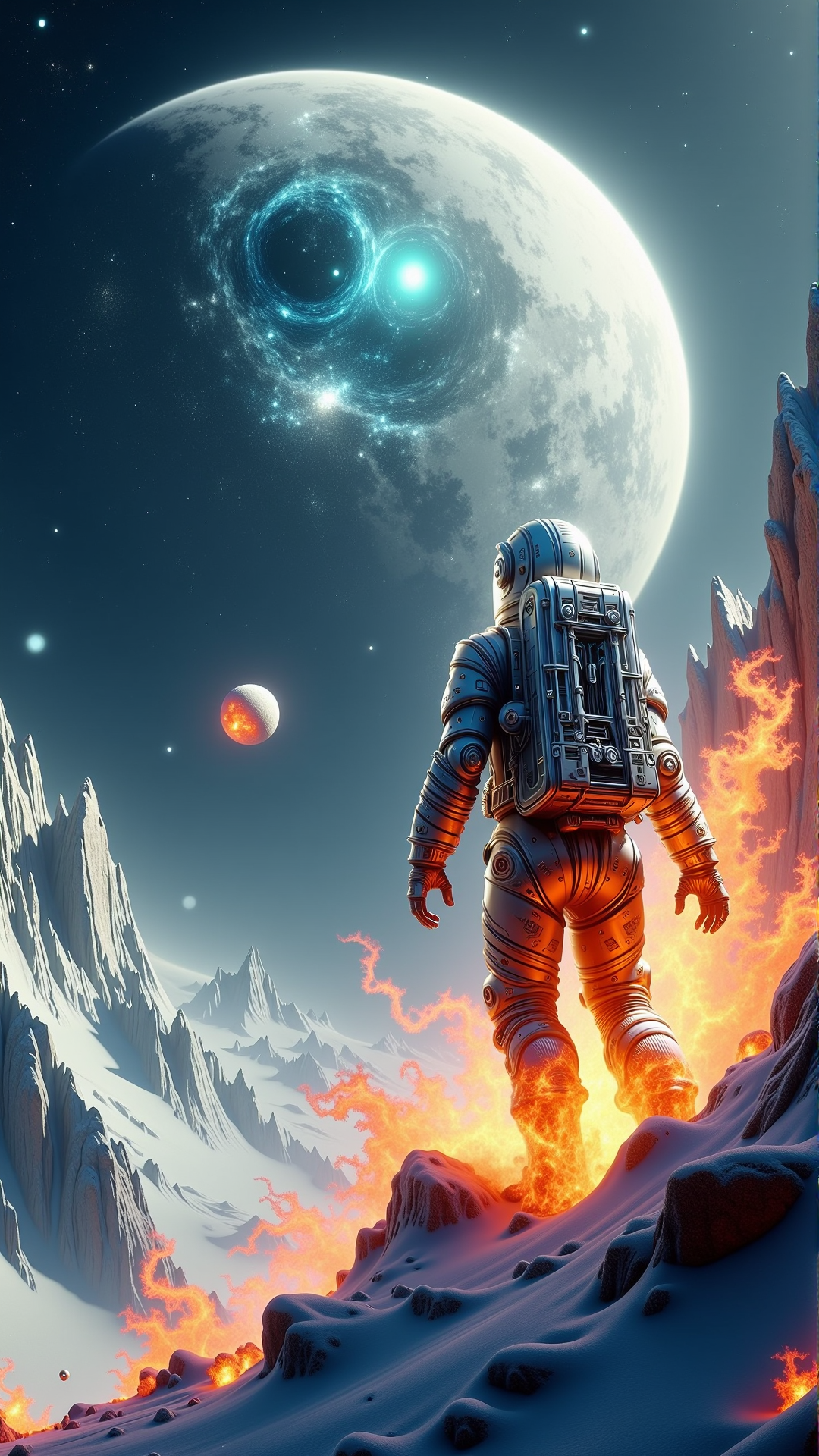 ElementMix Made from fire element: Fire an astronaut exploring a hostile snowy planet teeming with alien life
<lora:ElementMixFlux:0.9>