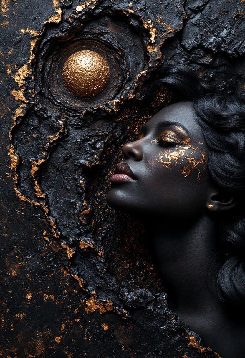 masterpiece, best quality, ultra high res, (abstract art:1.3), (dark theme:1.2), art, stylized, deep shadow, dark theme, 1girl, cosmic dress, cosmic beauty, in space, nebula