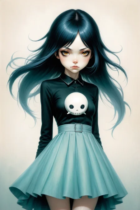 by Chizuko Yoshida and Stephen Gammell in the style of Tara McPherson , heroic <lora:more_art:0.30><lora:clothing_slider:2.00><lora:great_lighting:1.30><lora:aesthetic:1.15><lora:photorealistic_portrait:1.25><lora:RMSDXL_Enhance:0.45><lora:RMSDXL_Creative:0.35><lora:RMSDXL_Photo:0.45><lora:RMSDXL_Darkness_Cinema:0.50><lora:XDetail_heavy:0.45><lora:perfect_eyes:0.15><lora:perfect_hands:0.15><lora:midjourney:-0.15><lora:looking_at_viewer:0.75><lora:dpo:0.25>