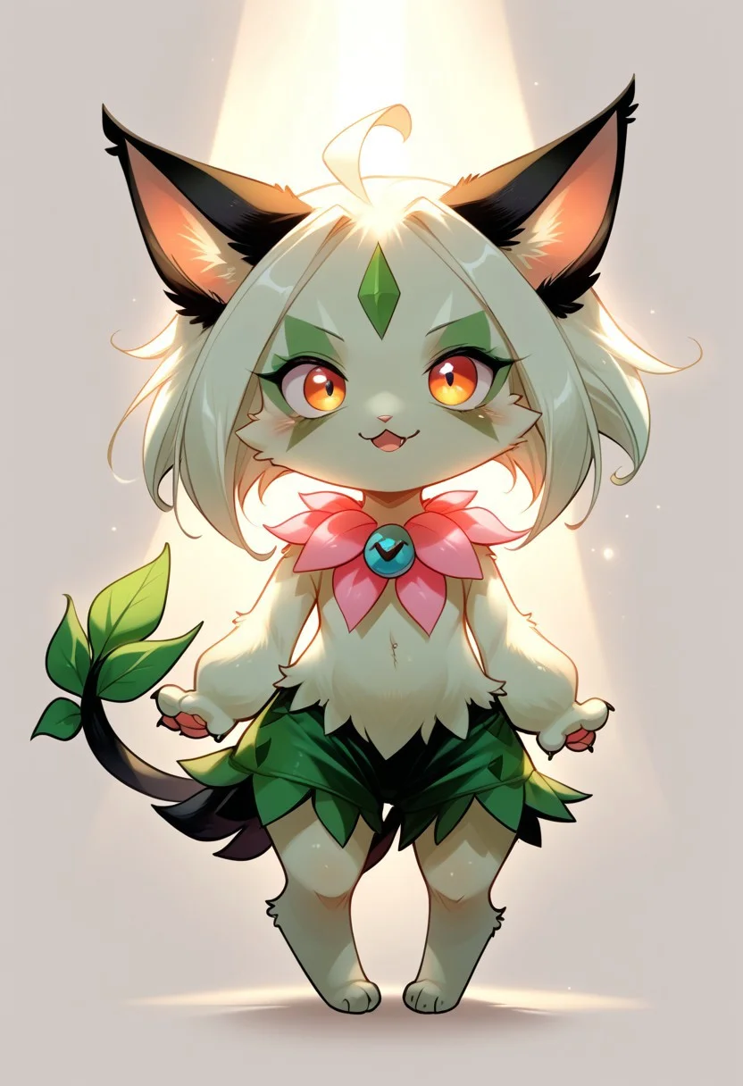 score_9, score_8_up, score_7_up, source_furry, solo, adorable feral Meowscarda, chibi body, (indirect lighting, dynamic lighting:1.4), simple background, (detailed image, high resolution, 5k resolution:1.0), (las lindas art style), (anime Art Style:1.2)