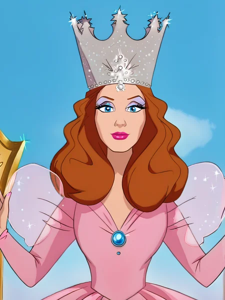 1girl, solo, looking at the viewer, , flirty, cowboy shot, rating_safe
<lora:Glinda:1> glinda, pink dress, long hair, crown, makeup, blue eyes, brown hair, lipstick,
<lora:Artist_Style_-_Melkor_Mancin_Romulo_Mancin_Style_PDXL:.55> <lora:Scooby-Doo_1999_style:.65> <lora:PerfectEyesXL:1> perfecteyesâââ