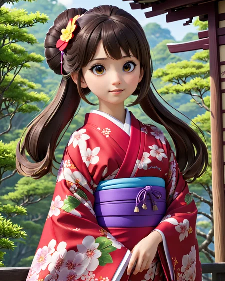modisn disney, nogizaka girl, kimono, masterpiece, insane quality