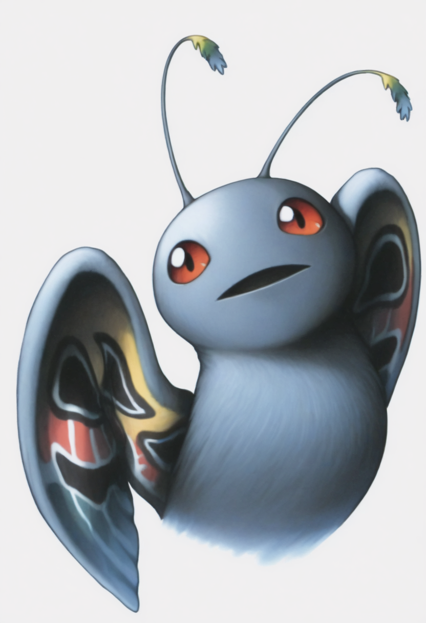 masterpiece, best quality, solo, looking at viewer, <lora:FF7-Portraits-illus_Fp:1>, simple background, portrait, white background,  <lora:Mothman-illus_Fp:1>, mothman, pokemon \(creature\), no humans, wings, antennae,