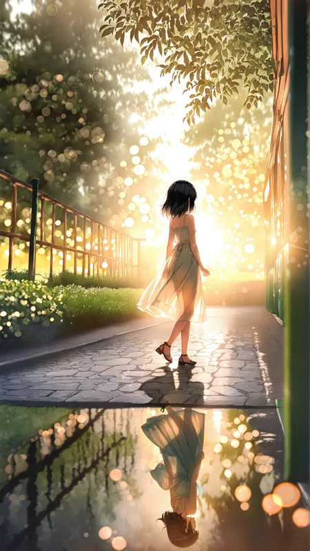 masterpiece, newest,absurdres,incredibly absurdres, best quality, amazing quality, very aesthetic, 
1girl, sundress, backyard, light particles, blurry foreground, overexposure, depth of field, lineart, light rays, see-through silhouette, (bokeh:1.4)
 <lora:KonYa666:1> kony4666 <lora:re4lity:1> re4lity_sync_illu