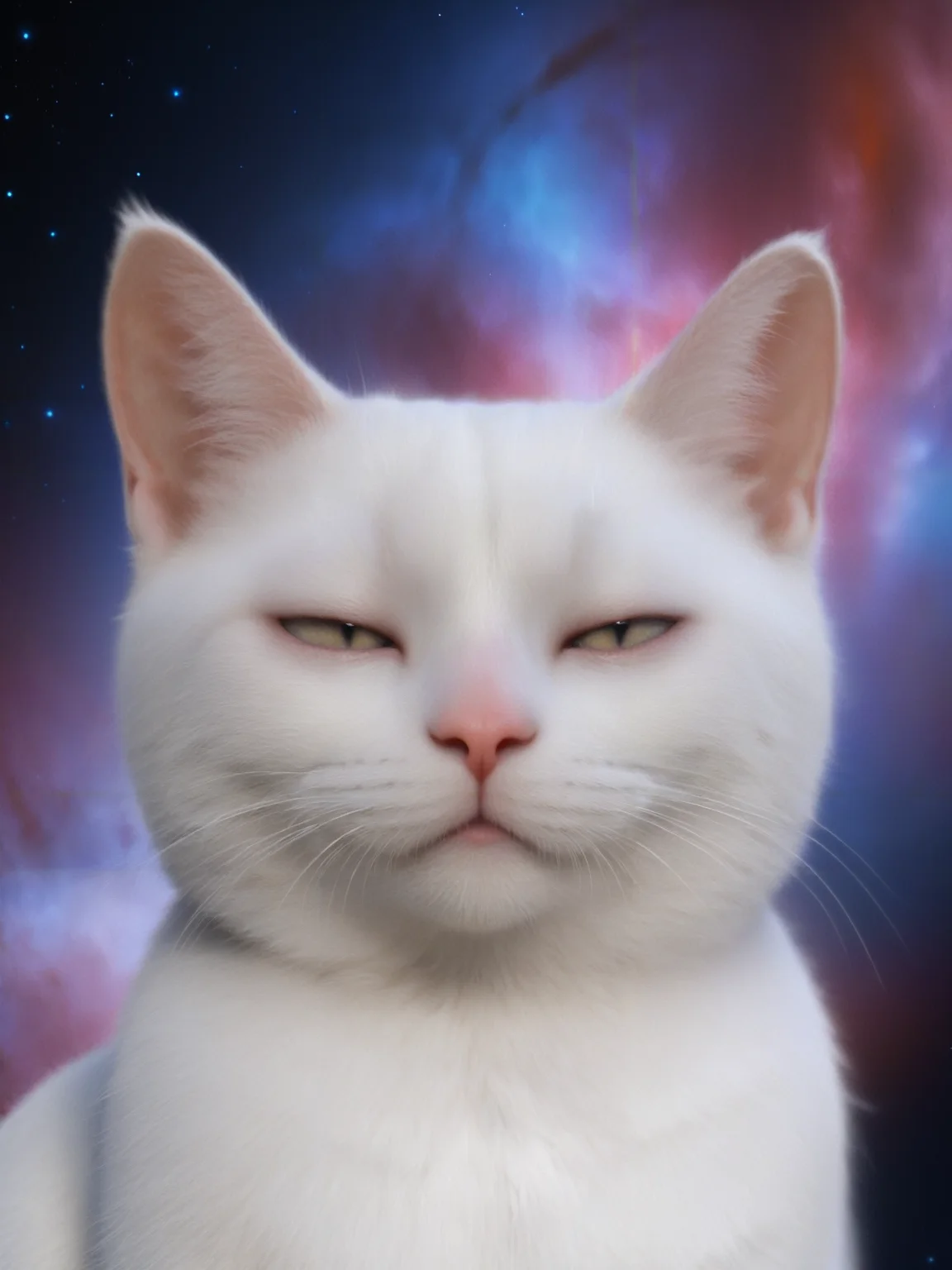 cat, closeup:0.7, closed eyes:0.9, front view, from front,
<lora:jitome:1> jitome, hosome, eye expression, half-closed eyes, squinted eyes, narrowed eyes, narrow gaze,
Spectacular cosmic background, high quality, high detail, high contrast, high resolution,masterpiece,dramatic lighting, cinematic,