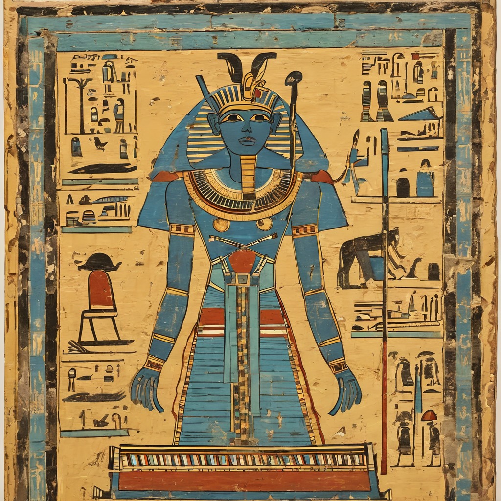 <lora:Ancient_Egypt_Painting_Style:1> ancientegypt, old egyptian wall painting of a modern robot, ancient, 2d, perfect composition, masterpiece