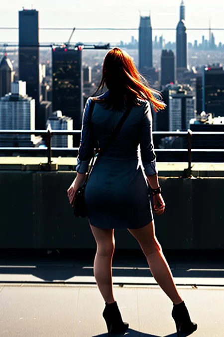 1girl, city background