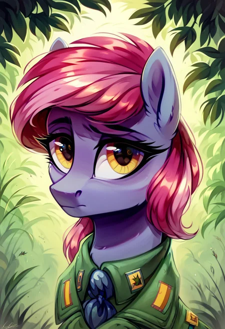 masterpiece, score_9, score_8_up, score_7_up, (best quality:1.1), ultra-detailed, high resolution, 1character, Batpony, (((beautiful detailed eyes))), Long eyelashes, Looking At Viewer, Highly Visible, (((8k))), batpony, feral, MLP, G4, from Equestria at War, sharp focus, perfect lighting, beautiful eyes, detailed outfit, anatomically correct, extremely detailed, high detail, Expressiveh, detailed background, (((dark jungle))), Looks at the camera, Equestria at War, portrait photo, yellow eyes, tired, sad, dark skin,
