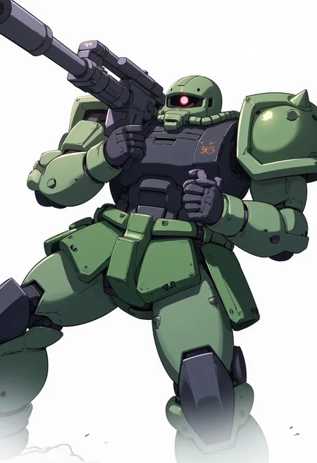 MS-06, zaku 2, mono-eye, gun,