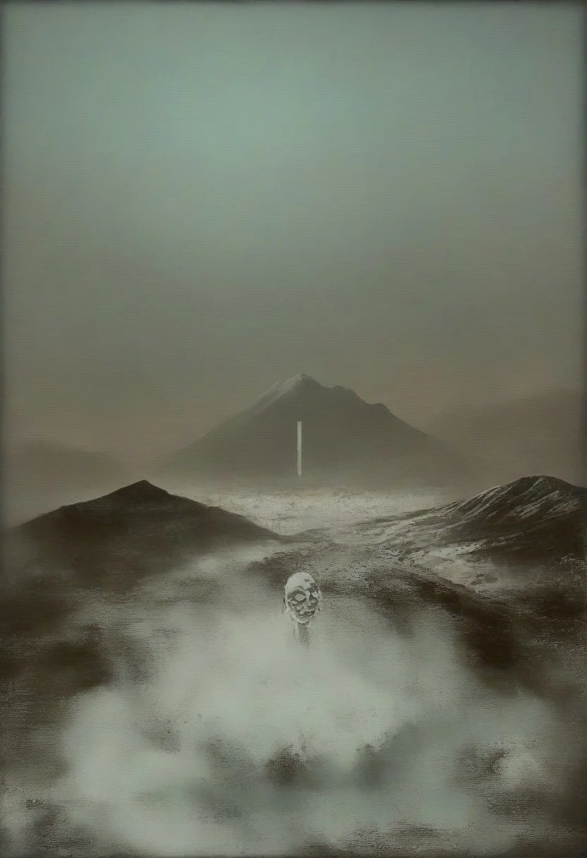 mountain, surreal, double exposure, dark and moody ,colored all seeing eye pyramid made of franglamex, covered with foam, soap bubbles, film grain, high quality, dramatic, poster, ruanyi0156