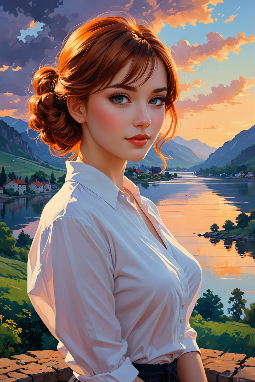 by Igor Zenin and Ilya Kuvshinov in the style of Armand Guillaumin and Yelena Zhavoronkova