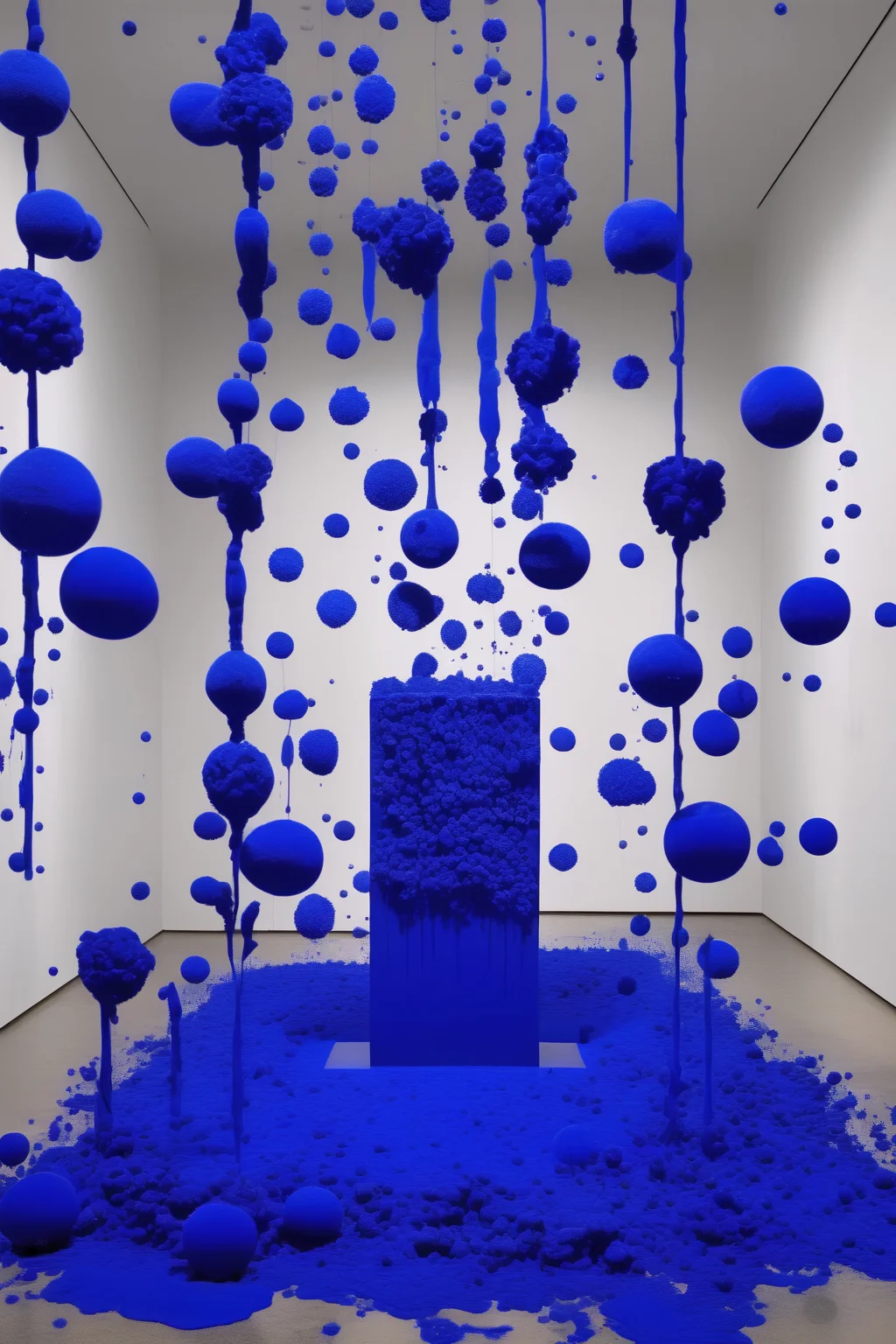<lora:Yves Klein Style:1>Yves Klein Style - photograph of installation in moma in yves klein blue