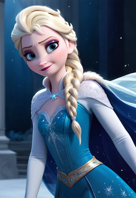 masterpiece,best quality, highly detailed, score_9, score_8_up, score_7_up, score_6_up,source_Anime,<lora:xl_more_art-full_v1:0.8>,
BREAK
<lora:ElsaXL:0.8>elsa, 1girl, elsa (frozen), solo, blonde hair, blue eyes, cape, dress, makeup, braid, freckles