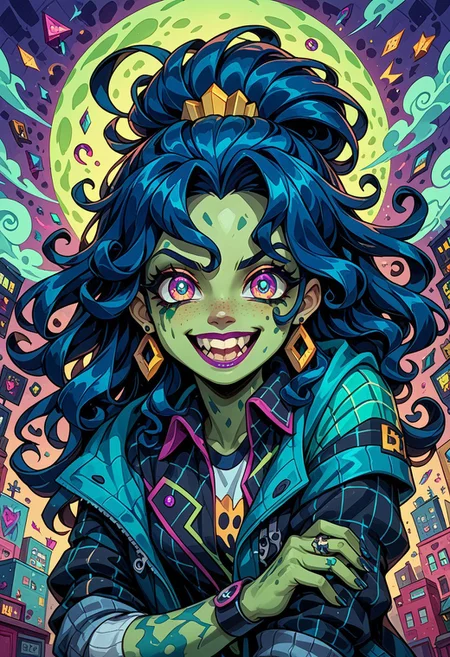 score_9,score_8_up,score_7_up,score_6_up, 1girl, Monster Prom, Polly Geist
