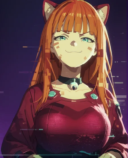 score_9,score_8_up,score_7_up,score_6_up, source anime BREAK, anime screencap,
1girl, solo, (3d:0.5),
red hologram, holographic girl, glowing, smug, rainbow,
portrait, dark background, looking at viewer, long hair, bangs, large breasts, cat ears, glitch,
<lora:hologram_v1_0_c16:1.0> <lora:Anime Screencap_epoch_10:1>
