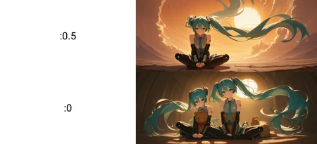 masterpiece, best quality, absurdres, safe
1girl, hatsune miku, floating hair, looking at viewer, sitting, indian style, on ground, fisheye
<lora:wide_shot_il_1_d32:0.5>
