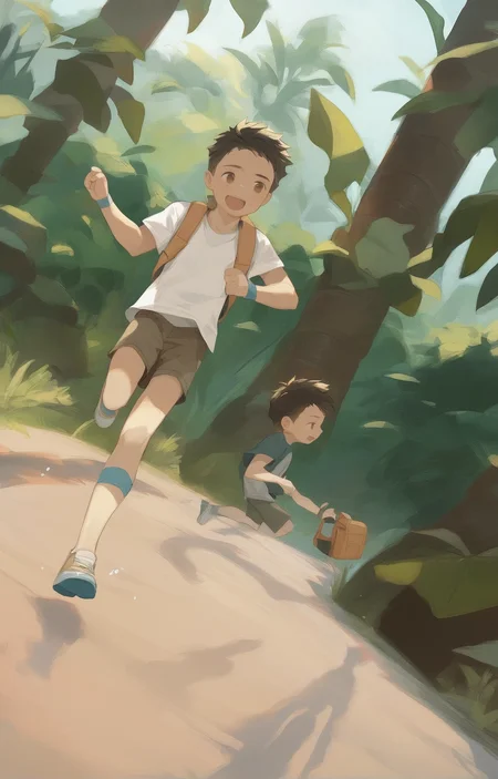 score_9,rating_safe, <lora:m1km0d-pxl_v1:0.05>
BREAK
1boy, male focus, young m1km0d, jogging through jungle, dutch angle