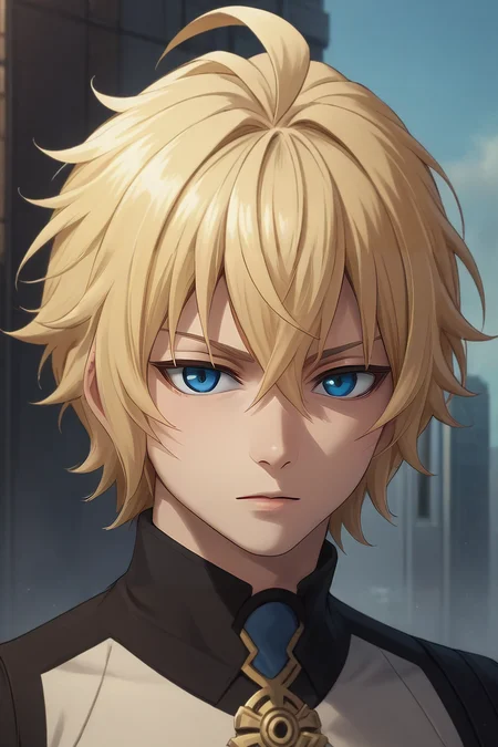 score_9, score_8_up, score_7_up, source_anime, , (photorealistic:0.6), looking at viewer, , , 1boy, solo, male focus, <lora:mikaela_hyakuya_pony:0.74>, mikaela_hyakuya, blonde hair, blue eyes, short hair, hair between eyes, bangs, ahoge, , science fiction social science fiction, , <lora:sdxl_lightning_8step_lora:1>