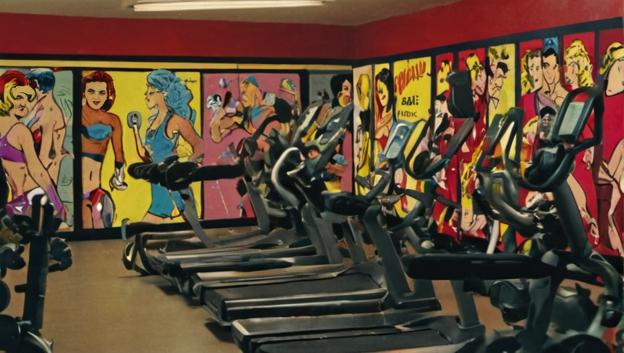 <lora:Roger_Deakins_Cinematography_XL:1>, Pop Art, gym,, movie still, Fantasy Genre