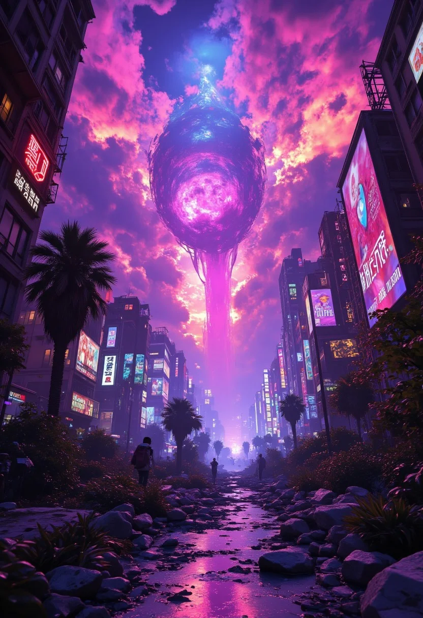 (landscape art by Lois Mailou Jones:1.0) , impressionism art, Post-Apocalyptic, (theme:0.7) , Freezing lox, Panorama, Grim, bright neon lighting, Depth of field 100mm, en plein air, once human, gaming artwork, highly intricate, best, epic, epic composition, illustrious quality, enchanted
,aidmafluxproultra, aidmaHyperrealism, aidmaMJ6.1