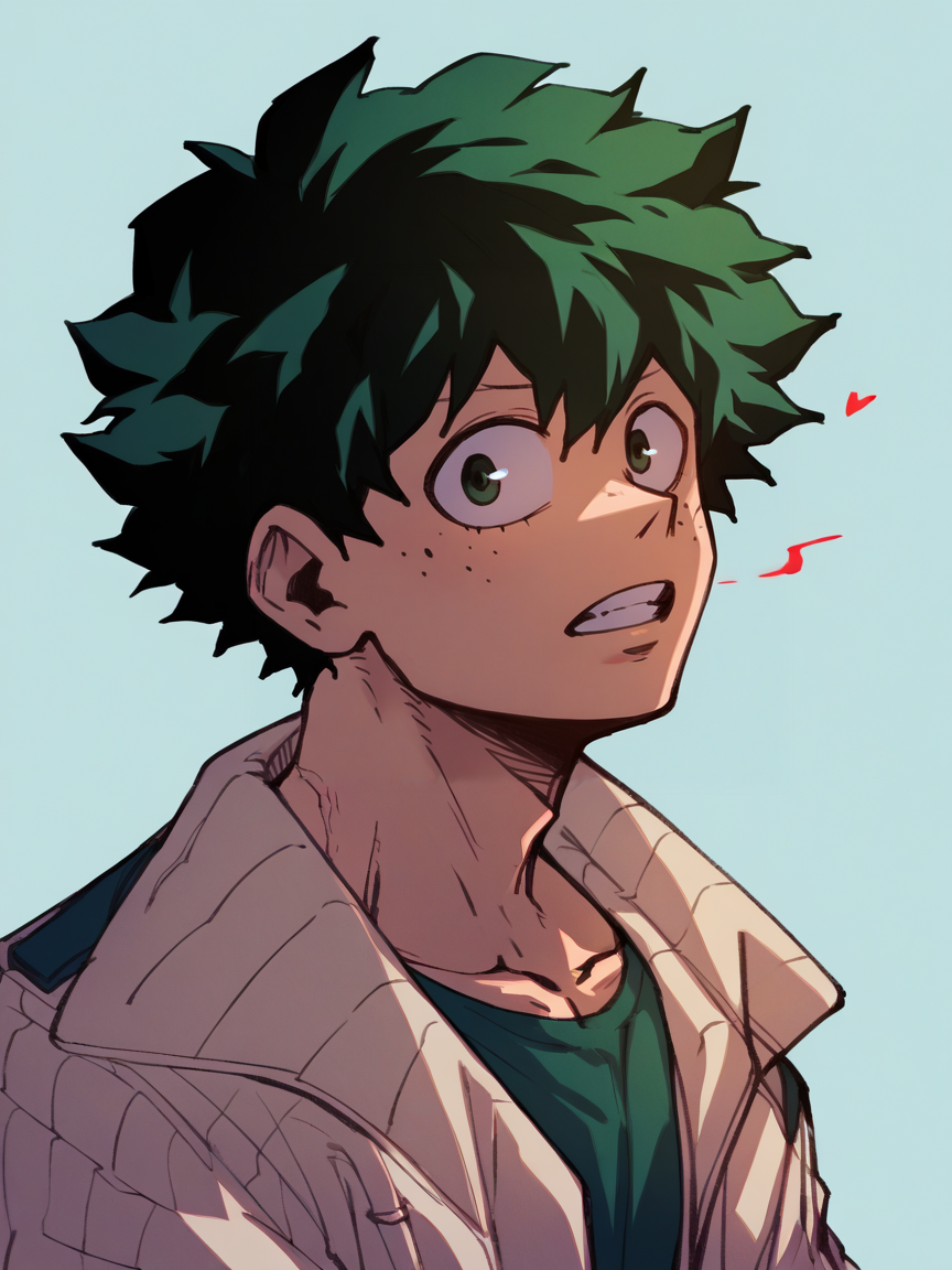 score_9, score_8_up, score_7_up, score_6_up, score_5_up,   <lora:h4ruk4m1XLP:1> h4ruk4m1, solo, midoriya izuku,