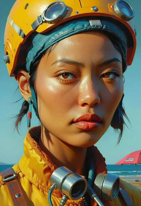 "Tool"'s Album Cover style.
Portrait of "Levy Tran".
In a diesel-punk aesthetic.
By "Simon Stalenhag".
Life-like details.
Cinematic.
Dramatic.
Dynamic.
Extremely refined lines and and shapes.
Extremely refined details on objects.
Sharp details.
Wide range of colors.
Many details everywhere. Ray-Tracing. Anti-Aliasing. Realistic soft shadows. Low saturation colors. Insane quality. Insane resolution. Insane details. Masterpiece. 32k resolution.