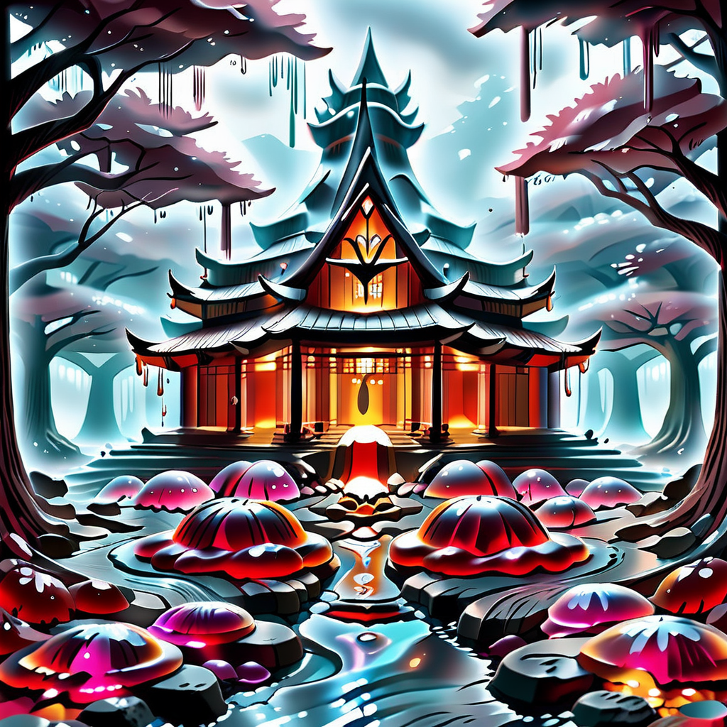 embedding:lazyup,sl1m3d,slime-morph, a samurai warrior armored in pink slime, meditating under cherry blossom trees melting into a gelatinous moat around a Japanese castle <lora:Slime_Morph_V4_(1):1.0000000000000002> <lora:add-detail-xl:0.9000000000000001>