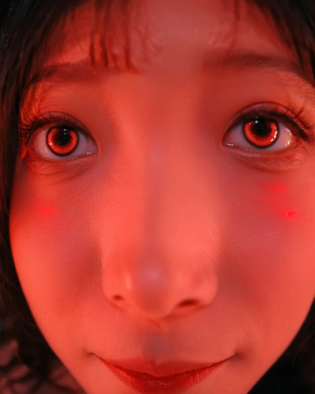 1girl, close up, red light, eyes detal, night, <lora:èåè§è§-000016:0.8>