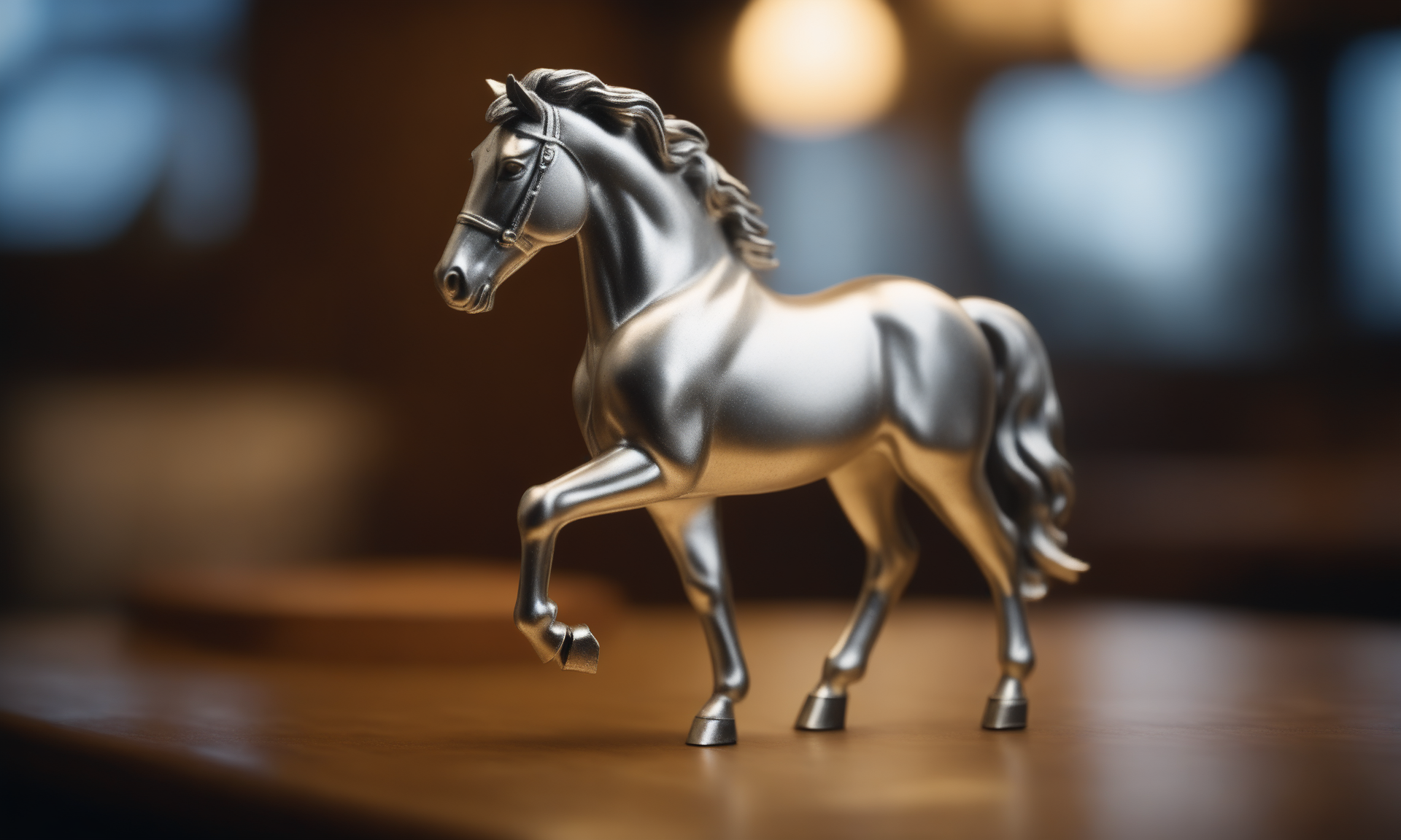 cinematic film still <lora:silvercarvingcd_xl-000005:0.3>,a handmade model toy of a horse made of (silvercarvingcd_xl,silver carving,shiny:1.3) in office,no humans,long-focus,tilt-shift,indoors,full body,chinese zodiac,wooden table,cutie,cute,still life,animal statue,front view,facing viewer,looking at viewer . shallow depth of field, vignette, highly detailed, high budget, bokeh, cinemascope, moody, epic, gorgeous, film grain, grainy, 8K, HDR, UHD, masterpiece, best quality, highly detailed, high resolution, finely detail, extremely detailed, ultra detailed, wallpaper