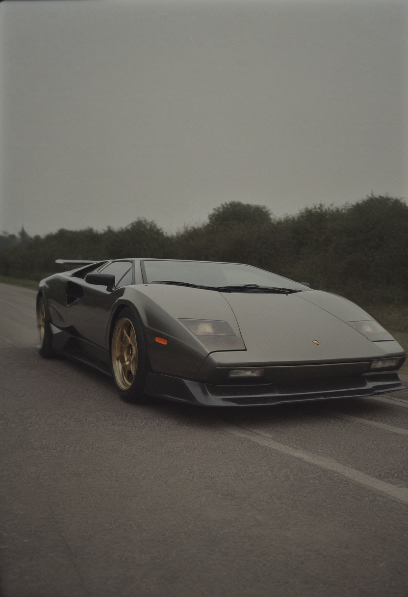 analog film photo countach,<lora:CHV-Zoom-000005:1>,Cornelisz Hendriksz Vroom vehicle,car, . faded film, desaturated, 35mm photo, grainy, vignette, vintage, Kodachrome, Lomography, stained, highly detailed, found footage