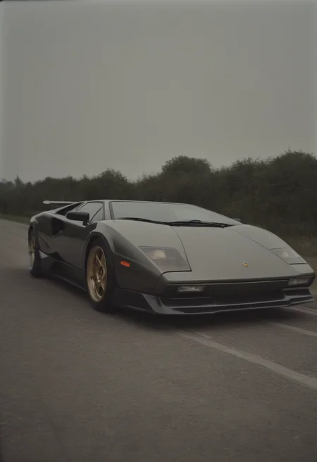 analog film photo countach,<lora:CHV-Zoom-000005:1>,Cornelisz Hendriksz Vroom vehicle,car, . faded film, desaturated, 35mm photo, grainy, vignette, vintage, Kodachrome, Lomography, stained, highly detailed, found footage