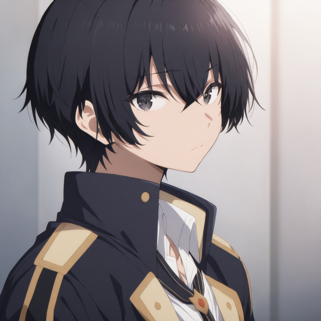 solo,looking at viewer,upper_body,portrait,masterpiece,high score,great score,absurdres,<lora:CidKageno ag4o:1> 1boy, cidkageno, black hair, short hair, black eyes,school uniform,