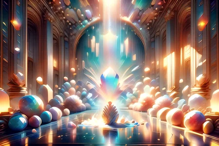 anime, best quality, absurd resolution, intricate detail, (perfect detail features), 8k, UHD, (masterpiece:1.4), high quality, high definition, animation, illustration, highly detailed, highres, extremely detailed, sharp focus, <lora:hyperdenoiser_v090:0.5>, <lora:hyperrefiner_v090:0.5>, <lora:add_detail:0.5>, 4k, absurd resolution, <lora:sd15_lora_beta:1>, garden, fluorescent, glowing, bioluminescence, light particles, vibrant, flora, sparks, opalescent, <lora:Sanctuary_of_Tourmaline:1>, (temple), sanctuary tourmaline, gentle light, energy, gemstone, <lora:r1ge - AnimeRage:0.5> r1ge,<lora:opal-style-darquelilly-v1:0.6> opalstyle, <lora:1710091483685932679:0.8> DreamColor, DreamLight, Dream, Dream-anime <lora:rainbow:0.5> iridescent, rainbow gradient,