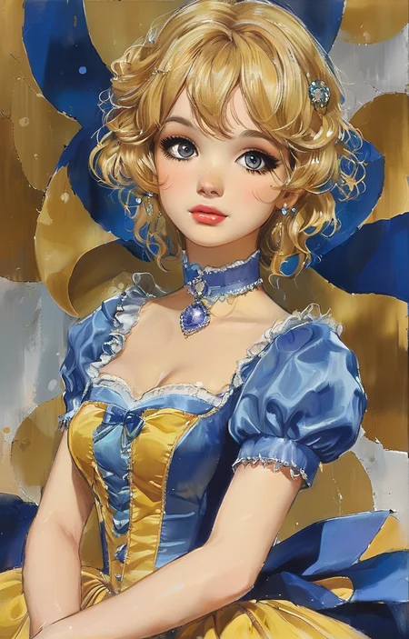 masterpiece,best quality,<lora:tbh281-sdxl:0.9>,illustration,style of Basil Gogos portrait of idolmaster cinderella girls,