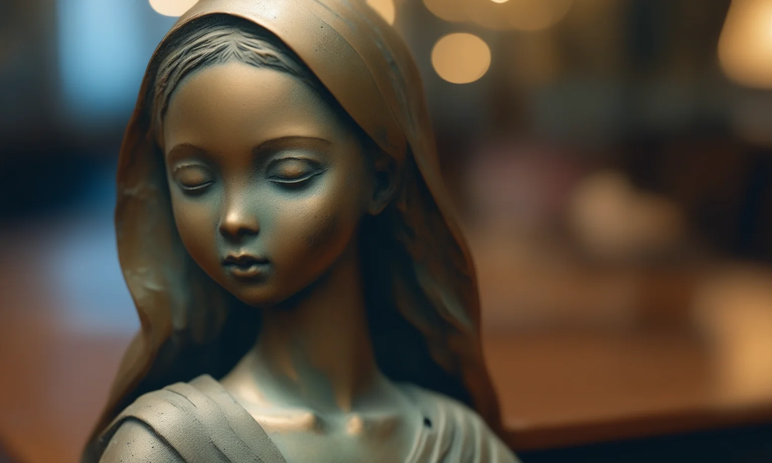<lora:bronzecd_xl-000006:0.8>,a bronzecd girl toy sitting on the table top,bronze skin,bronzecd_xl,miniature,tilt-shift,pretty face,beautiful face,female focus,indoors,no humans,front view,facing viewer,looking at viewer,(Unbelievable Digital Artwork:1.3),CGSociety,ArtStation,master works, 8K, HDR, UHD, masterpiece, best quality, highly detailed, high resolution, finely detail, extremely detailed, ultra detailed, wallpaper