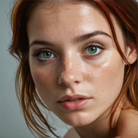 Stable_Yogis_PDXL_Positives
<lora:Super_Skin_Detailer_By_Stable_Yogi_SD0_V1:0.5>natural skin texture, fine pores, realistic skin, intricate skin details, skin dentation, detailed eyes,detailed hair,
<lora:Super_Eye_Detailer_By_Stable_Yogi_SDPD0:0.5> photorealistic eye, Ultra detailed, photorealistic close-up of a young woman with auburn hair, deep green eyes, rosy cheeks, parted lips, freckles, and cinematic lighting.