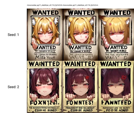 <lora:noobai_ep11_stabilizer_v0.114_fp16:0.8>1girl,fox ears,red eyes,half-closed eyes,anger vein,closed mouth,looking at viewer,(hand on image edge:0.8),fourth wall,in wanted poster,masterpiece,