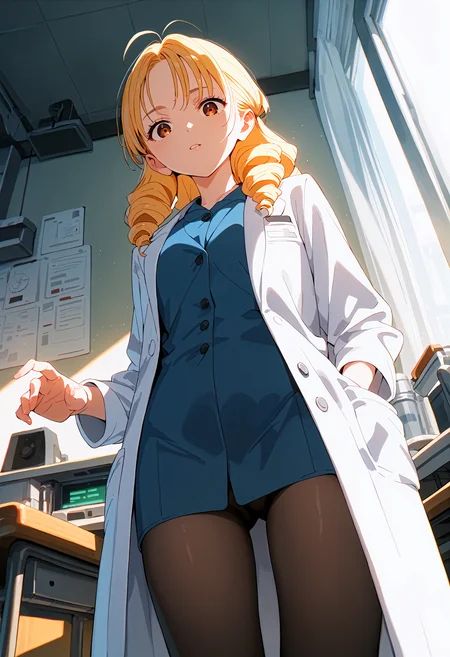score_9,score_8_up,score_7_up,source_anime,
1girl,solo,drill hair,labcoat,pov crotch,looking at viewer,
dynamic_angle,cinematic_angle,
<lora:stylish&chic_pony_bx-v1.02:1>,