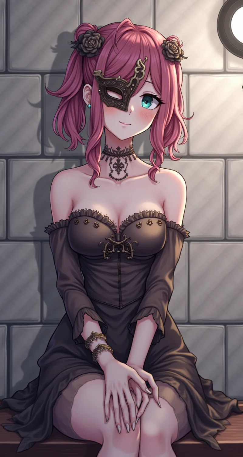 score_9, score_8_up, score_8, score_7_up, score_7, adult female,tiny tits, flat , female, neon hair, long hair, hair, hair over one eye, dark eyebrow, cute face, freckles, ear piercing, anime girl, petite body, thin, short,small face , , cute, easynegative, blushing,
Masquerade Ball Guest: Elegant gown, intricate mask, gloves, ornate jewelry, updo hairstyle, mysterious, sophisticated.
score_9, score_8_up, score_7_up, score_6_up, slim girl, perfect small breasts,, blushing nose, twin short ponytail, knees together, outside against tile wall of building, lamp white light, tiled wall, cowboy shot, stay near wall, chest up, knees together
sinozick style,g4n1m3,