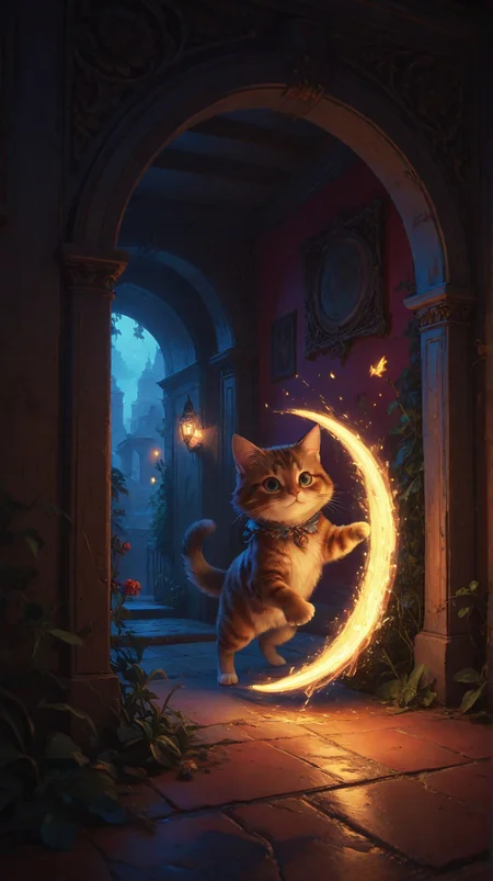 glamorous photo of Baroque, anime artwork "a wholesome cottagecore illustration of a cat chasing a butterfly through a portal to the 4th dimension, Pixar and Disney animation, sharp, Rendered in Redshift and Unreal Engine 5 by Greg Rutkowski, Bloom, dramatic lighting",
<lora:Wild_Anime_2025:0.7>,
<lora:风格:0.7> style10,
<lora:extremely_detailed:0.7> extremely detailed ,
<lora:aidmaImageUpgraderSDXL-v0.3:0.5> aidmaImageUpgrader,
<lora:add-detail-xl:0.7>,
<lora:HyperdetailedColoredPencilIl:0.3> ArsMJStyle, Colored pencil hyperdetailed realism, . anime style, key visual, vibrant, studio anime, highly detailed, Fantasy painting art style, imaginative, dynamic composition, professional-grade execution, creates immersive world and landscape, painterly, epic, magical, dramatic, exuberant, grandeur, baroque art, oil painting art style from Renaissance period, masterful composition, Renaissance mood, renaissance oil painting, brush strokes, high fashion, luxurious, extravagant, stylish, sensual, opulent, elegance, stunning beauty, professional, high contrast, detailed