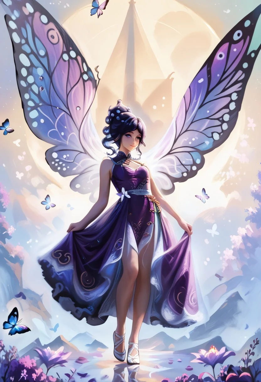score_9, score_8_up, score_7_up,
deep colors,
high quality, high resolution, detailed, highres, highly detailed, intricate details, beautiful eyes, masterpiece,
BREAK
painting of a magical girl), 1girl, solo,
Genshin Impact Style,
(magical girl outfit:1.1), steampunk dress, Chinese dress, ballerina dress, evening dress, intricate decorated dress, lace, stitching, ornate dress, (kimono:1.1), butterfly wings dress,
black hair, lilac hair,
pink dress, black dress, green dress, cyan dress, violet dress, white lace,
(detailed background:1.1), beautiful background, atmospheric, muted colours palette, ambient lighting, abstract oil painting,