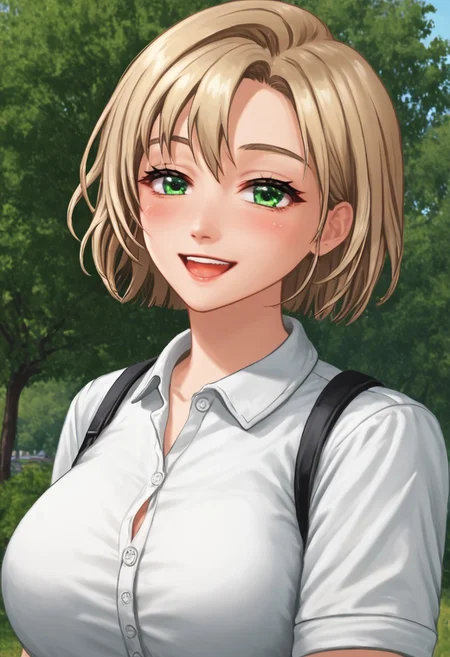 score_4,score_5,score_6,score_7_up,score_8_up,score_9
JSK Studio,Multiview,
((masterpiece,best quality,ultra detailed,highres,HD,4k:1.2)),
kaede,1 cute girl,solo, Blonde hair, short hair, green eyes,large breast,
smile,open mouth,Cheerful,
