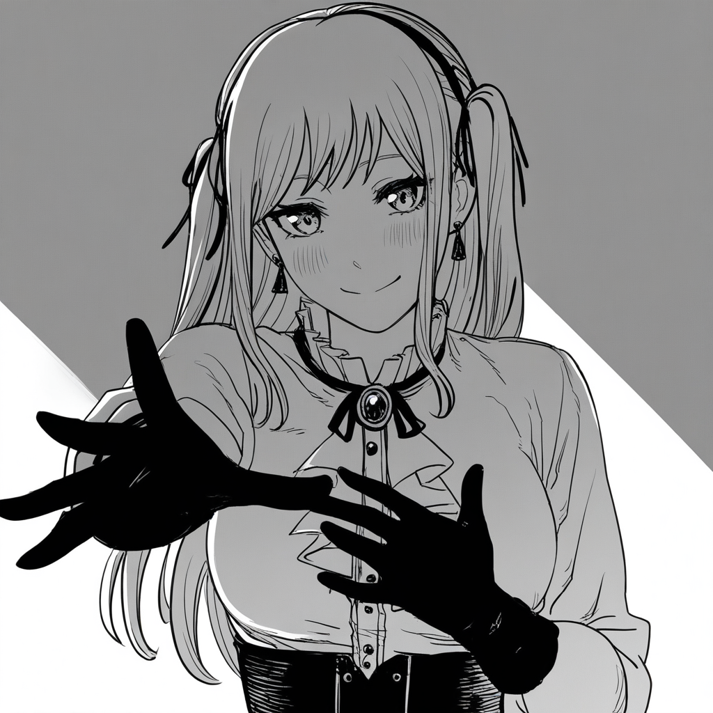 <lora:ftstyle-noob05-v2:1.2>,ftstyle,monochrome,greyscale,solo,
1girl,black corset,black gloves,ribbon,brooch,blush,breasts,closed mouth,corset,earrings,gloves,hair ribbon,hand on own chest,jewelry,large breasts,long hair,looking at viewer,shirt,ribbon,shirt,sidelocks,smile,solo,two side up,upper body,white background,eyes,pov,reaching out,oblivionis \(bang dream!\),
masterpiece,best quality,amazing quality,very aesthetic,highres,absurdres,
