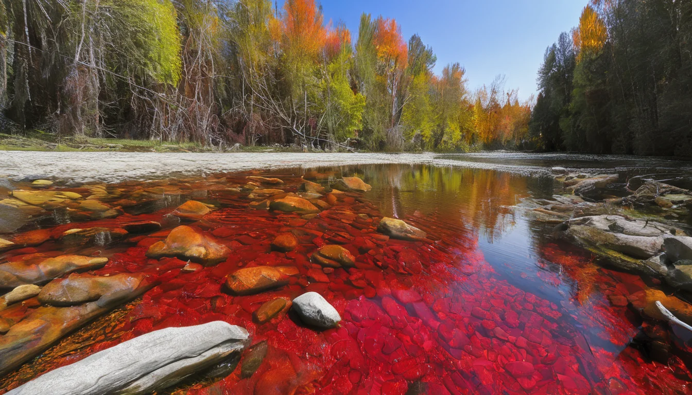 Red Creek,<lora:Red Creek:1>,no humans,scenery,nature,outdoors,realistic ,, masterpiece, best quality,